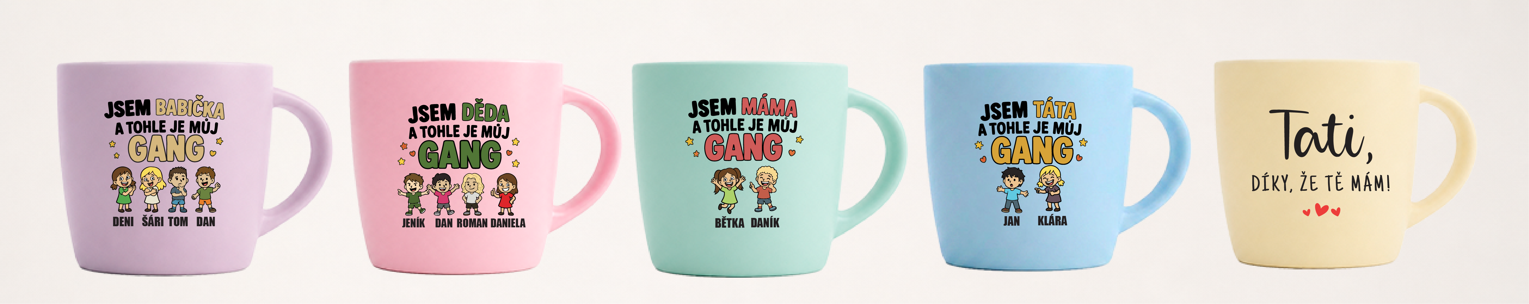 baner barevné hrnky